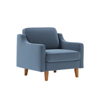 1-Seat Sofa Robin 1 - Ocean Blue, Walnut Ocean Blue
Walnut