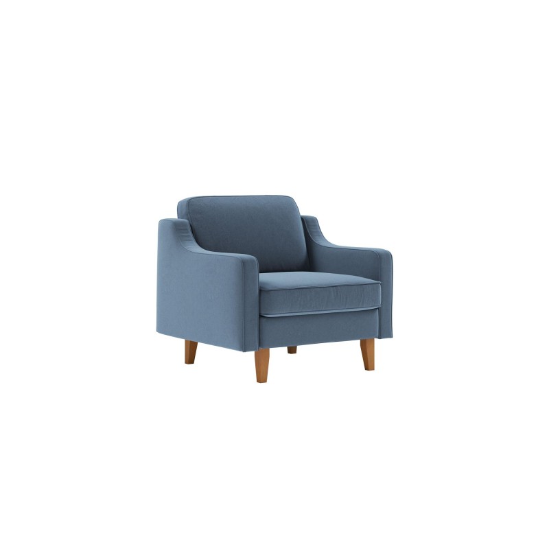 1-Seat Sofa Robin 1 - Ocean Blue, Walnut Ocean Blue
Walnut