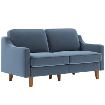 2-Seat Sofa Robin 2 - Ocean Blue, Walnut Ocean Blue
Walnut