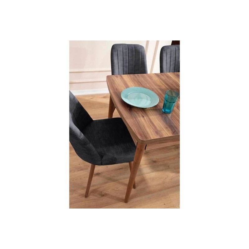 Extendable Dining Table & Chairs Set (5 Pieces) Lidyana - Anthracite Anthracite