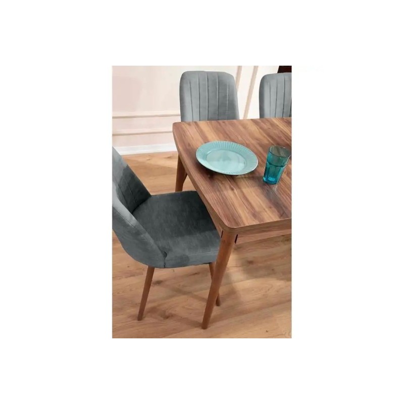 Extendable Dining Table & Chairs Set (5 Pieces) Lidyana - Grey Grey