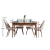Extendable Dining Table & Chairs Set (5 Pieces) Lidyana - Cream Cream