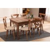 Extendable Dining Table & Chairs Set (7 Pieces) Cenova - Brown Brown