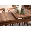 Extendable Dining Table & Chairs Set (7 Pieces) Cenova - Brown Brown
