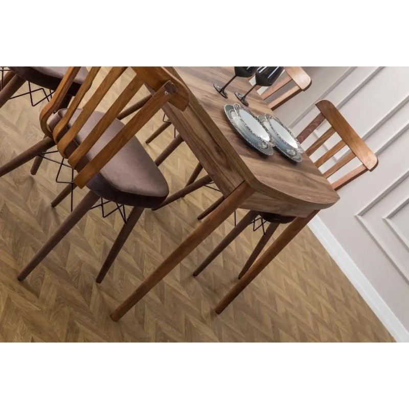 Extendable Dining Table & Chairs Set (7 Pieces) Fergana - Brown Brown