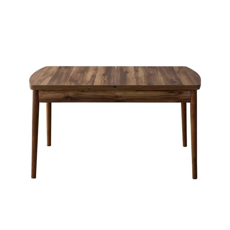 Extendable Dining Table & Chairs Set (7 Pieces) Fergana - Brown Brown