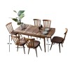 Extendable Dining Table & Chairs Set (7 Pieces) Fergana - Brown Brown