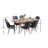 Extendable Dining Table & Chairs Set (7 Pieces) Lidyana - Anthracite Anthracite