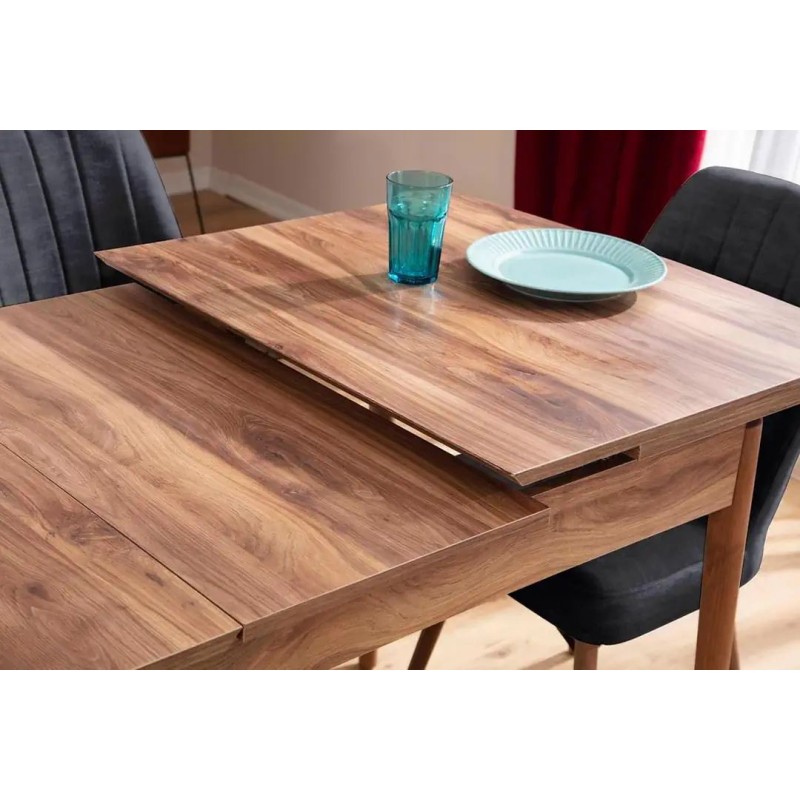 Extendable Dining Table & Chairs Set (7 Pieces) Lidyana - Anthracite Anthracite