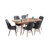 Extendable Dining Table & Chairs Set (7 Pieces) Lidyana - Anthracite Anthracite