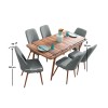 Extendable Dining Table & Chairs Set (7 Pieces) Lidyana - Grey Grey