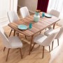 Extendable Dining Table & Chairs Set (7 Pieces) Lidyana - Cream Cream