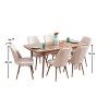 Extendable Dining Table & Chairs Set (7 Pieces) Lidyana - Cream Cream