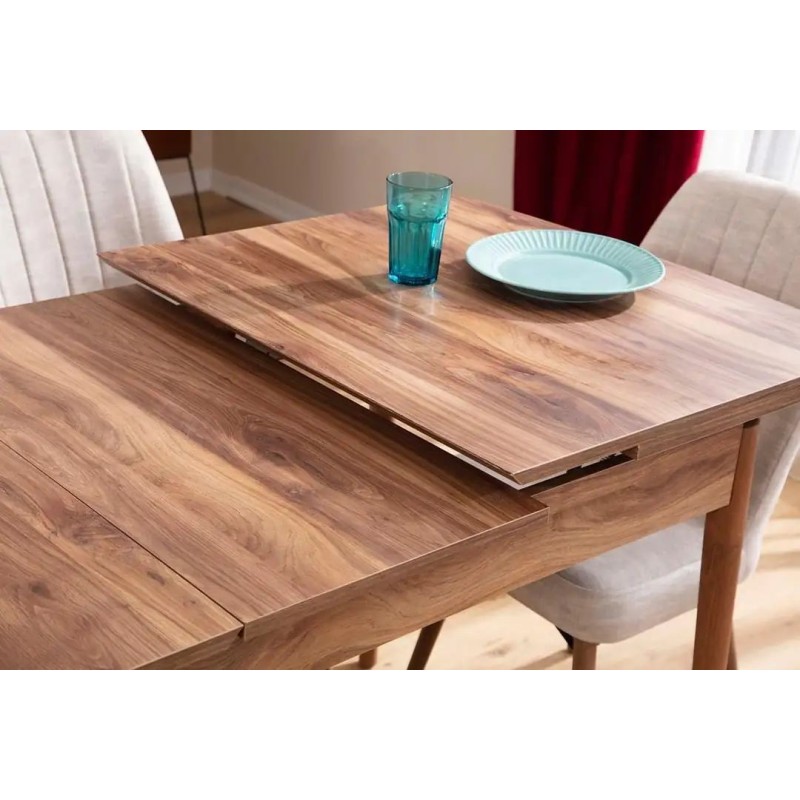 Extendable Dining Table & Chairs Set (7 Pieces) Lidyana - Cream Cream