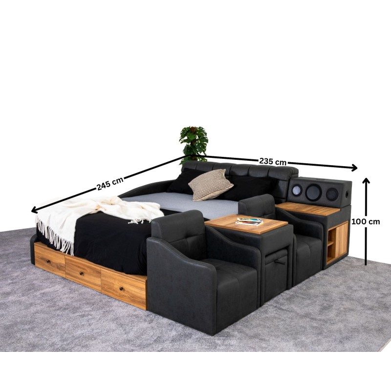 Double Bedstead Nina Smart - Grey Grey