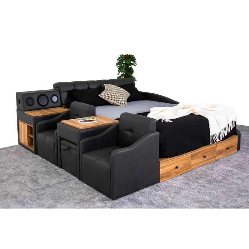 Double Bedstead Nina Smart - Grey Grey