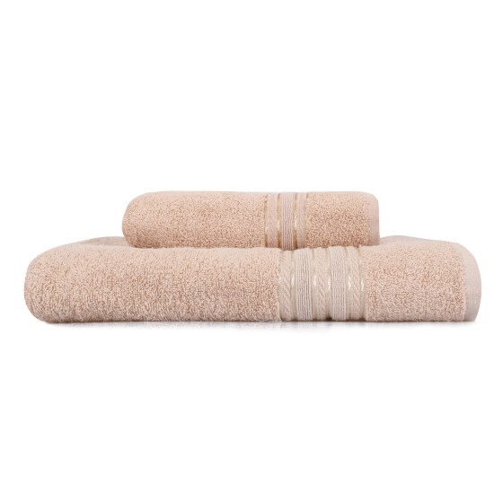 Towel Set (2 Pieces) Dora - Cappuccino Cappuccino Lessentiel Towel Set (2 Pieces) Dora - Cappuccino Cappuccino