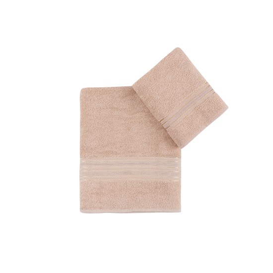 Towel Set (2 Pieces) Dora - Cappuccino Cappuccino Lessentiel Towel Set (2 Pieces) Dora - Cappuccino Cappuccino