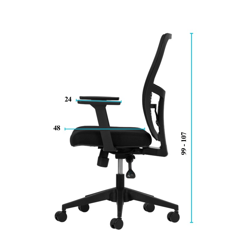 Office Chair Lumbar 108 - Black Black