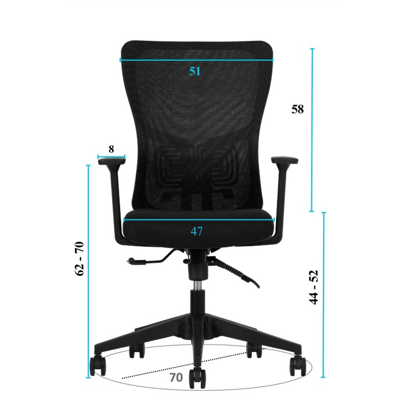 Office Chair Lumbar 108 - Black Black