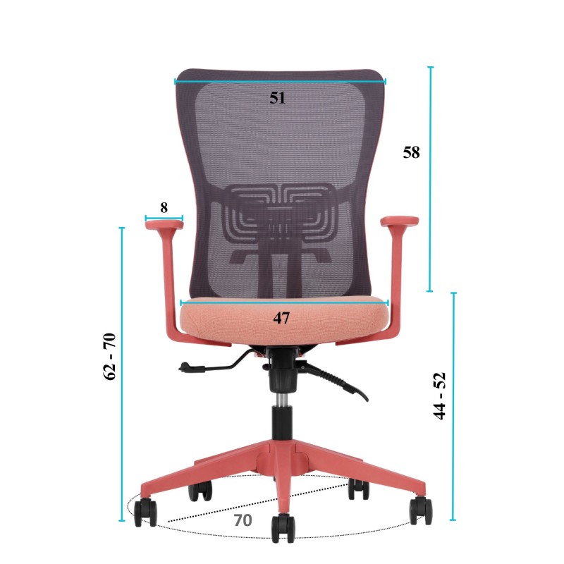 Office Chair Lumbar 108 - Salmon Salmon