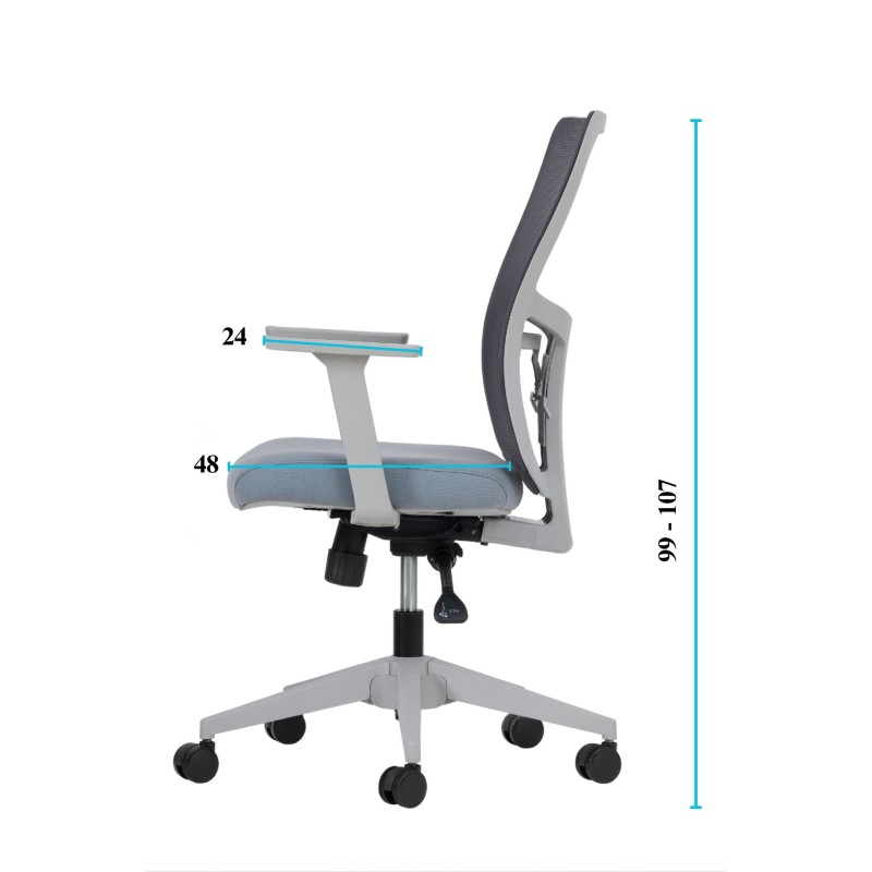 Office Chair Lumbar 108 - Grey Grey