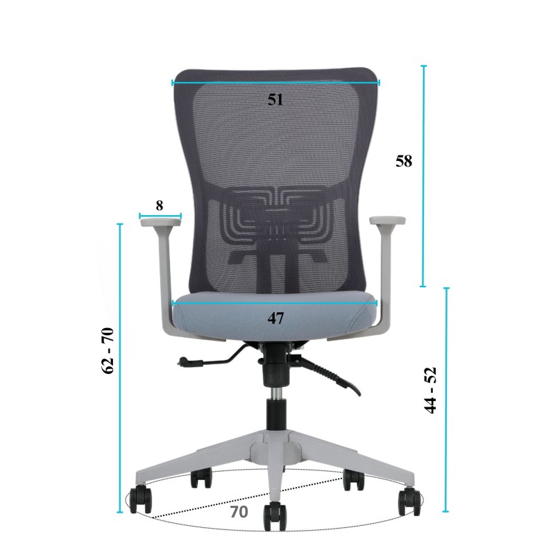 Office Chair Lumbar 108 - Grey Grey