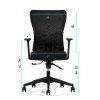 Office Chair Set (2 Pieces) Lumbar 108 - Black Black