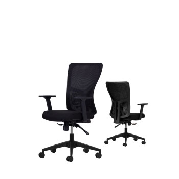 Office Chair Set (2 Pieces) Lumbar 108 - Black Black