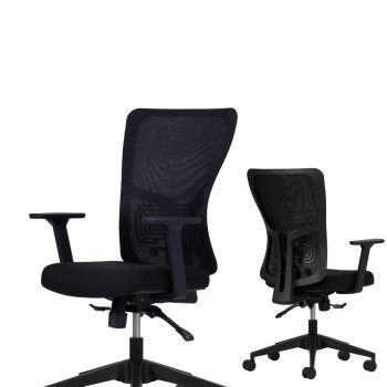 Office Chair Set (2 Pieces) Lumbar 108 - Black Black