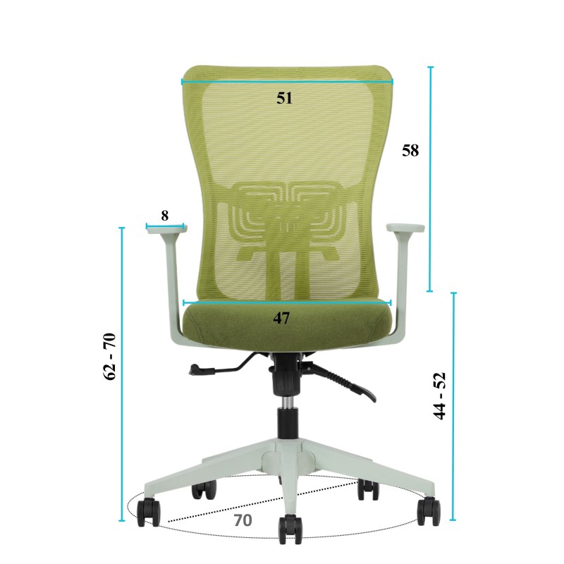 Office Chair Set (2 Pieces) Lumbar 108 - Green Green