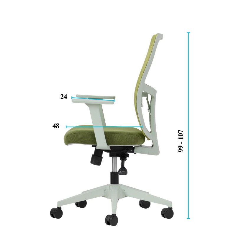 Office Chair Set (2 Pieces) Lumbar 108 - Green Green