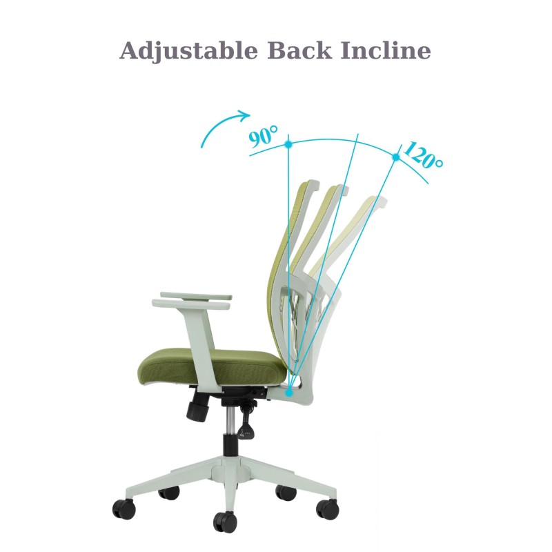 Office Chair Set (2 Pieces) Lumbar 108 - Green Green