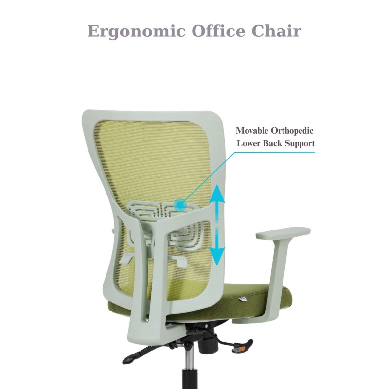 Office Chair Set (2 Pieces) Lumbar 108 - Green Green