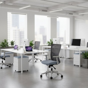 Office Chair Set (2 Pieces) Lumbar 108 - Grey Grey