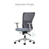 Office Chair Set (2 Pieces) Lumbar 108 - Grey Grey