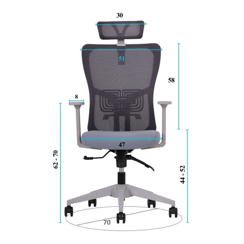 Office Chair Lumbar 126 - Grey Grey