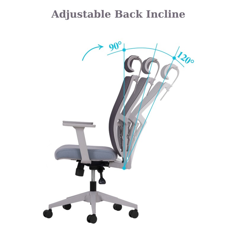 Office Chair Lumbar 126 - Grey Grey