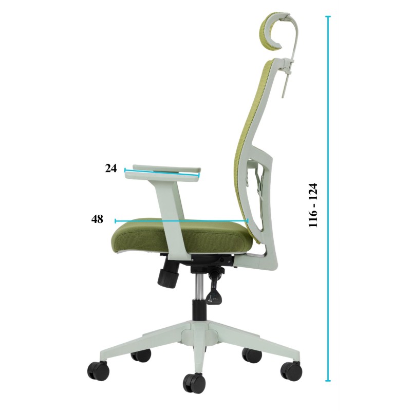 Office Chair Set (2 Pieces) Lumbar 126 - Green Green