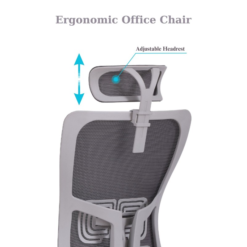 Office Chair Set (2 Pieces) Lumbar 126 - Grey Grey