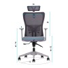 Office Chair Set (2 Pieces) Lumbar 126 - Grey Grey