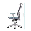 Office Chair Set (2 Pieces) Lumbar 126 - Grey Grey