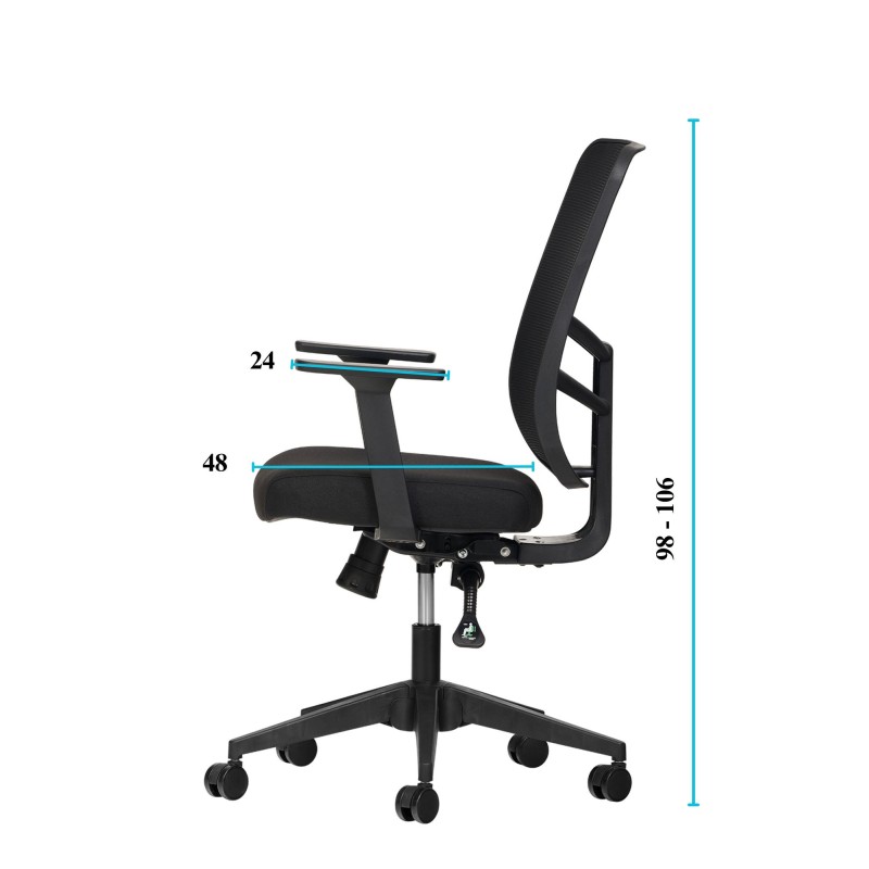 Office Chair Leto 108 - Black Black