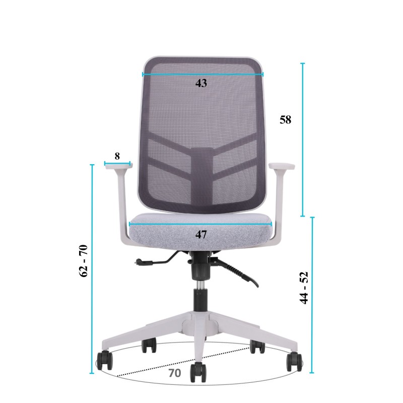 Office Chair Leto 108 - Grey Grey