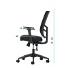 Office Chair Set (2 Pieces) Leto 108 - Black Black