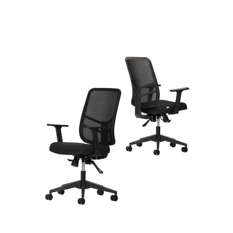 Office Chair Set (2 Pieces) Leto 108 - Black Black