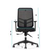 Office Chair Set (2 Pieces) Leto 108 - Black Black
