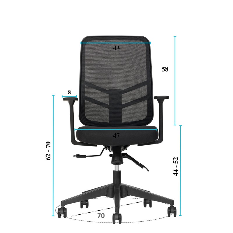 Office Chair Set (2 Pieces) Leto 108 - Black Black