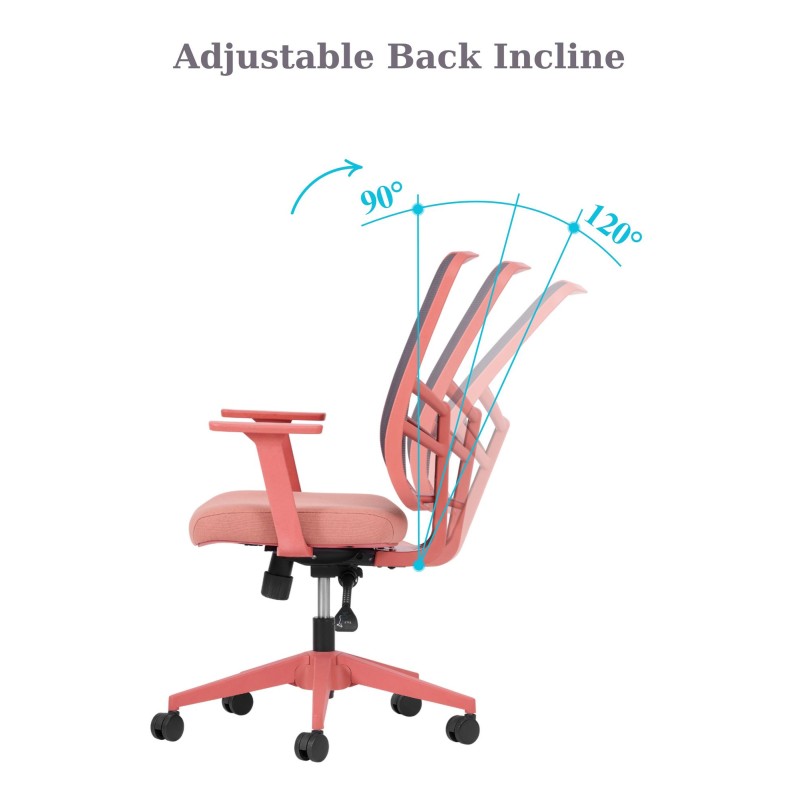 Office Chair Set (2 Pieces) Leto 108 - Salmon Salmon