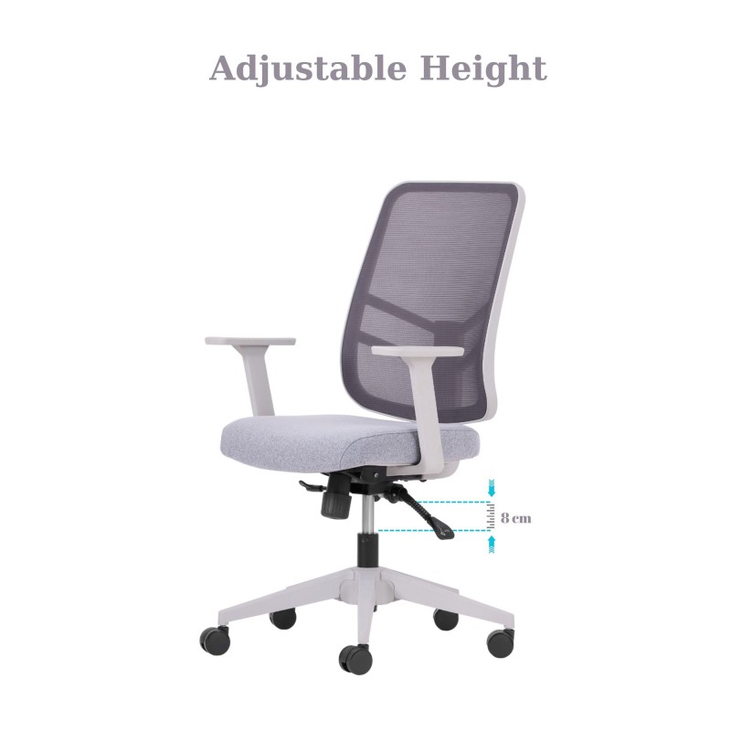 Office Chair Set (2 Pieces) Leto 108 - Grey Grey